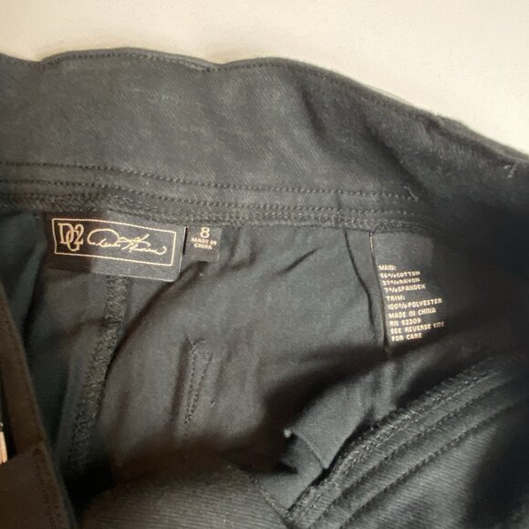 DG2 by Diane Gilman Cabana Knit Twill Wide-Leg Crop Pant Black Sz 8 NWT - Picture 4 of 8